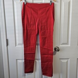 LAUREN RALPH LAUREN Women's Red Capri Trousers Pants Side Zip Size 4